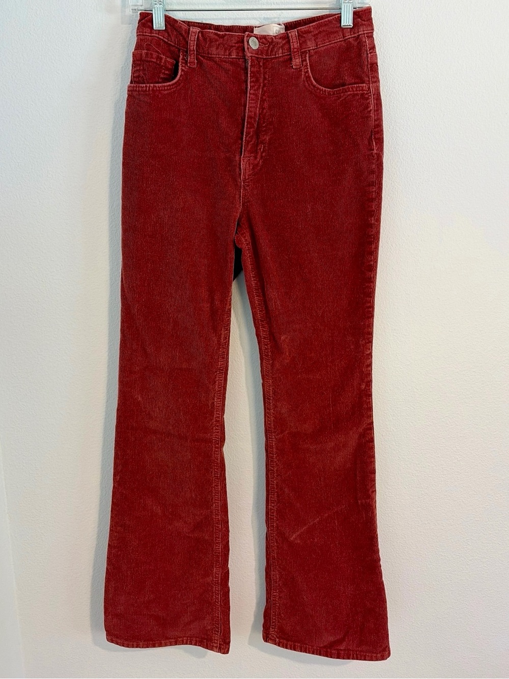C/E Current Elliott Corduroy Flare Pant 28 High Rise Rust Bell Bottom Boho Chic